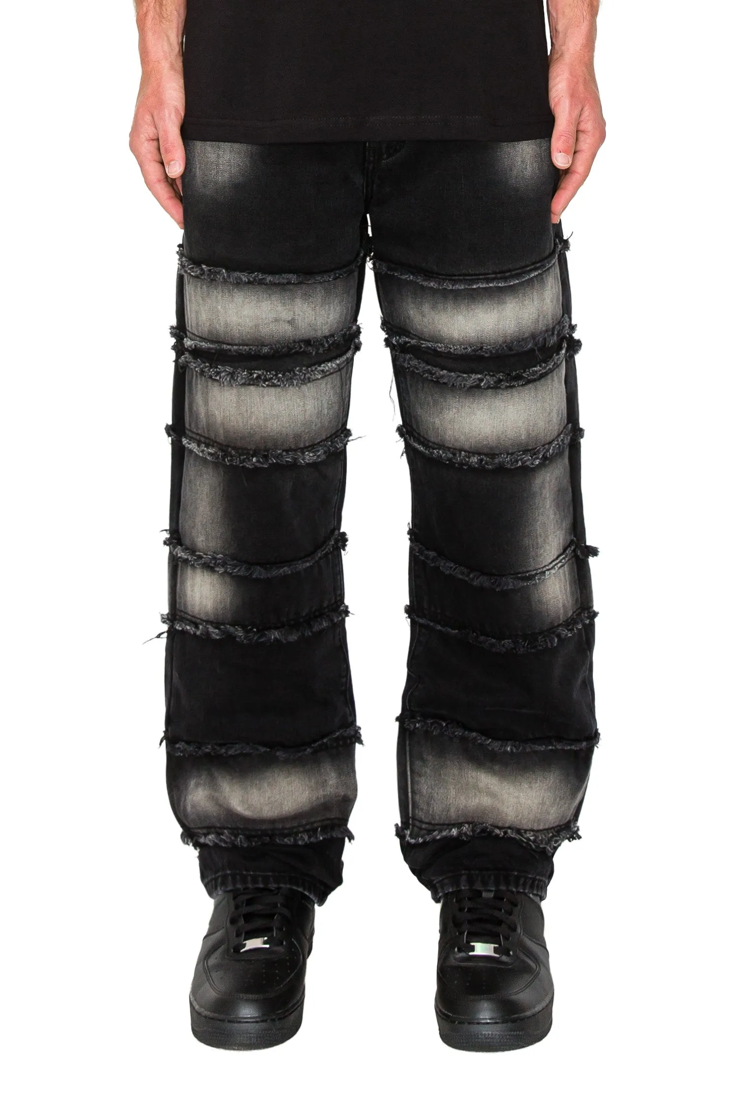 All Fit Quick Access Zippers Men's Baggy Fit Raw Edge Denim Jeans