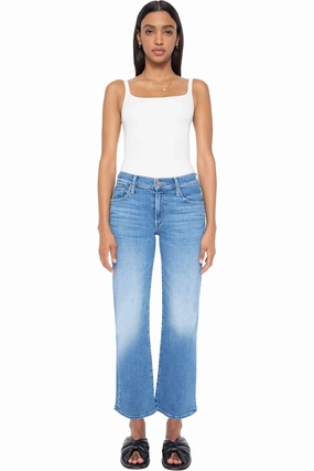 Move With Ease Non Stretch Denim MOTHER Denim Mid Rise Rambler Zipper in Out of The Blue