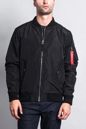 Contrast Lightweight Bomber Flight Jacket NoiseFreeMaterial