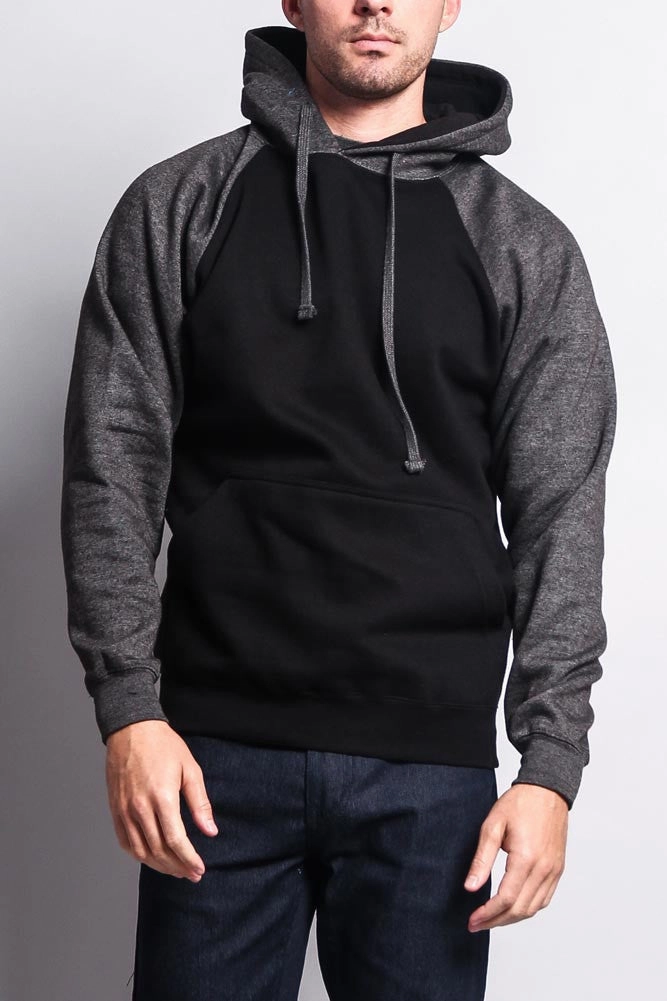 Contrast Raglan Sleeve Pullover Hoodie Essential Casual Look