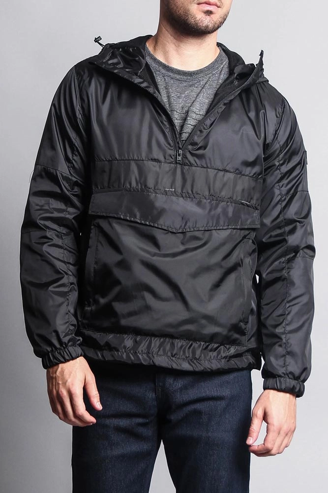 Compressed Packing Design Wind Stop Contrasting Wind Breaker Hoodie