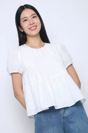 TemperatureRegulatingLining Halo Ruche Blouse White