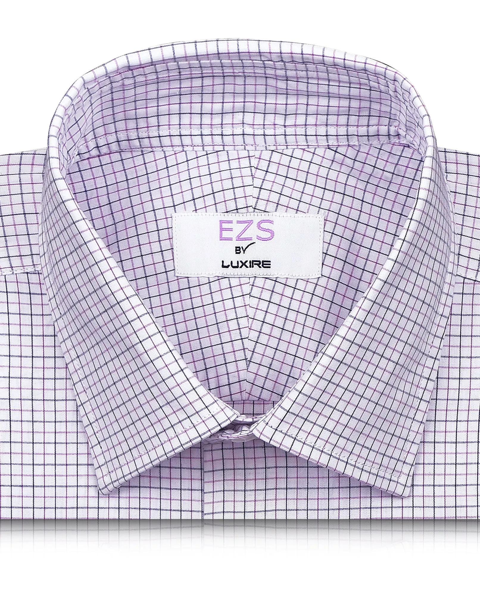 EZS Purple Black Tattersall Checks Shirt Quality Material Checkered Print