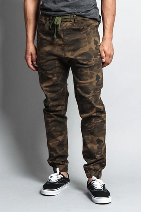 Men's Jogger Twill Pants (Camo) SoftLining Tight Waist