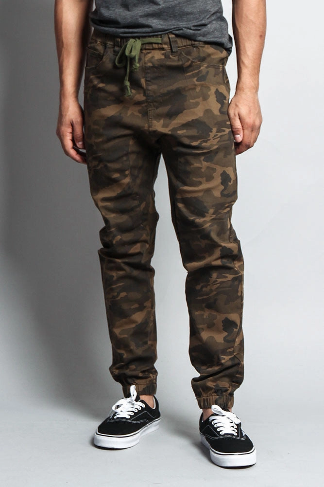 Fashion Staple Quick Access Pockets Men's Jogger Twill Pants (Camo)