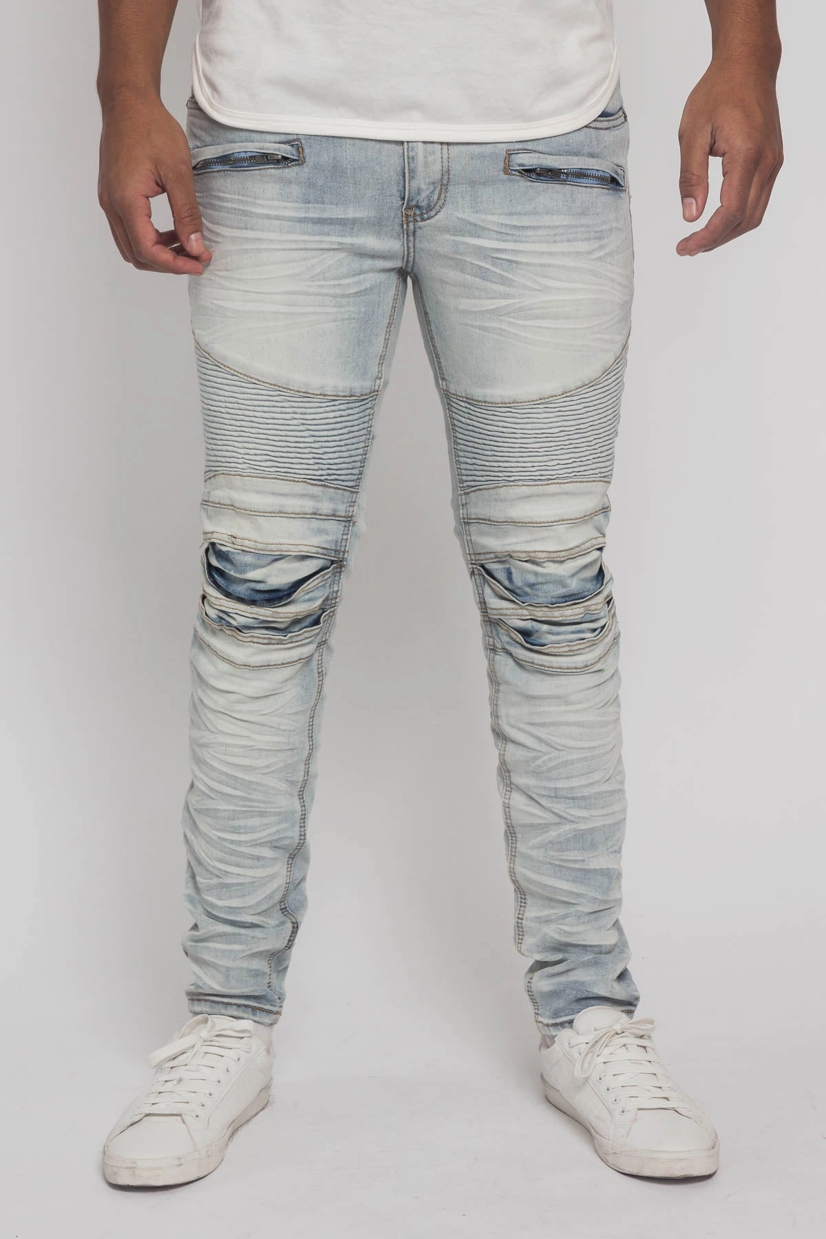 Copy of Creased Biker Denim Jeans EcoFriendlyBlend