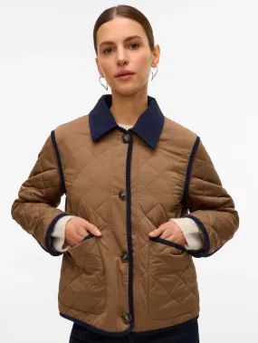 Corduroy Collar Jacket Ergonomic Shoulder Cut Reinforced Elbow Padding