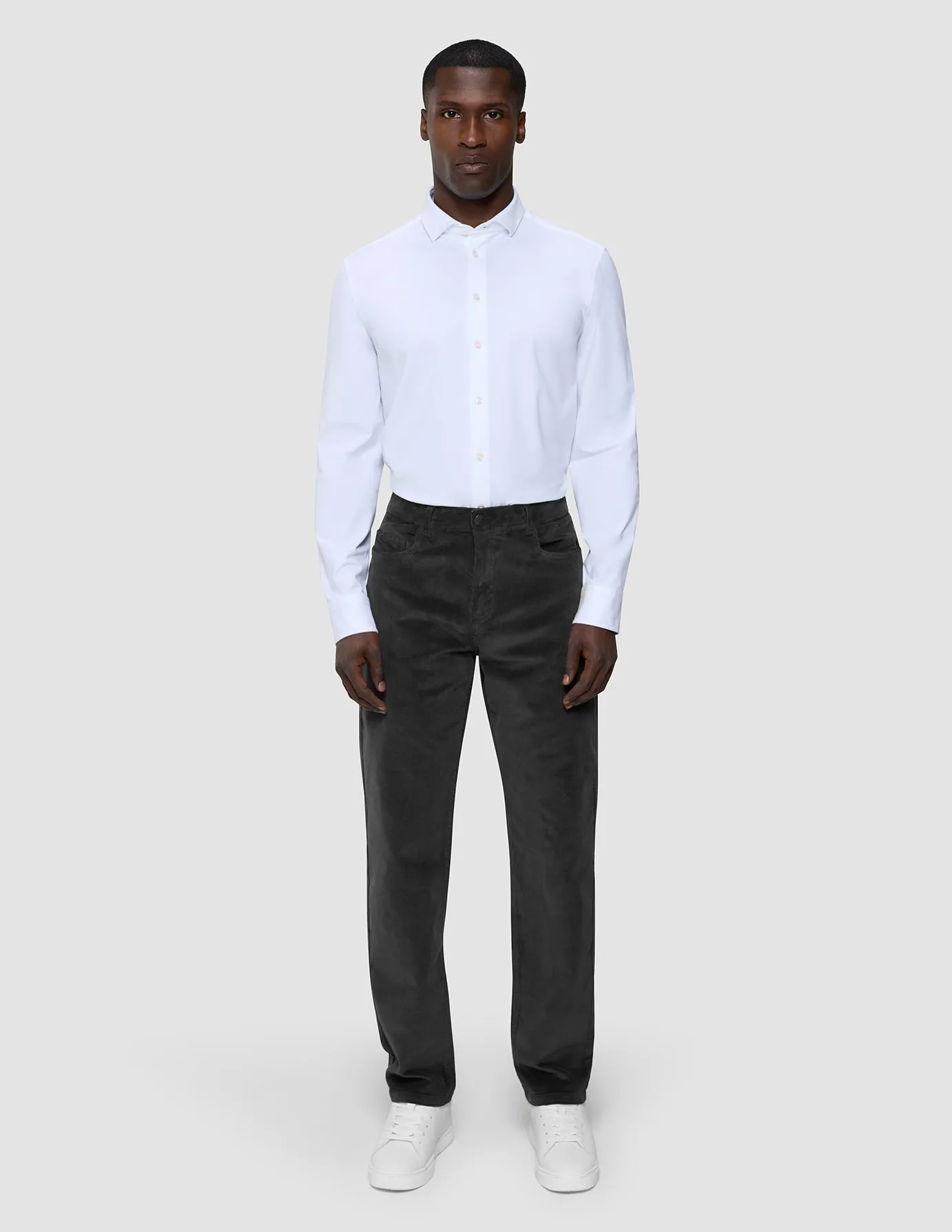 Corduroy Pants Dark Grey Fashion Staple TaperedLeg