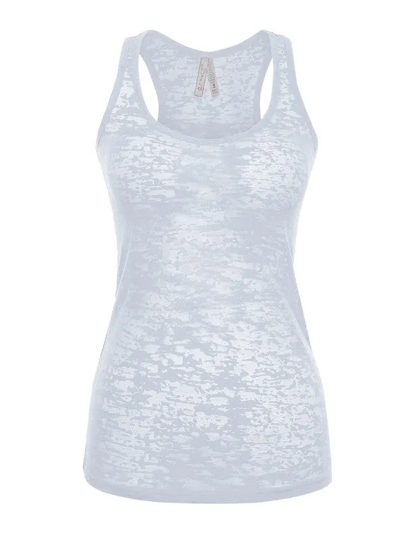 UltraSoft Lining Exposure Burnout Cotton Racerback Tank