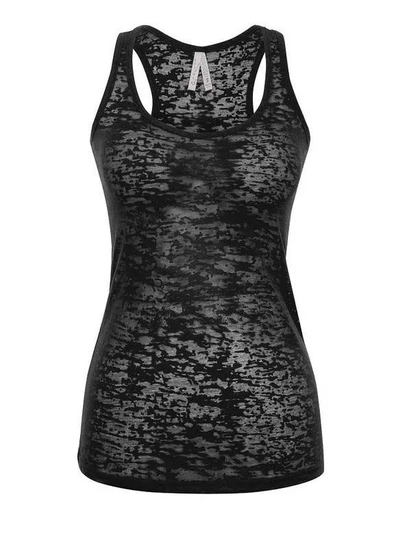 DropShoulder Tagless Comfort Exposure Burnout Cotton Racerback Tank