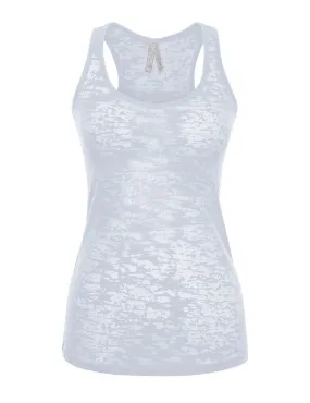 UltraSoft Lining Exposure Burnout Cotton Racerback Tank