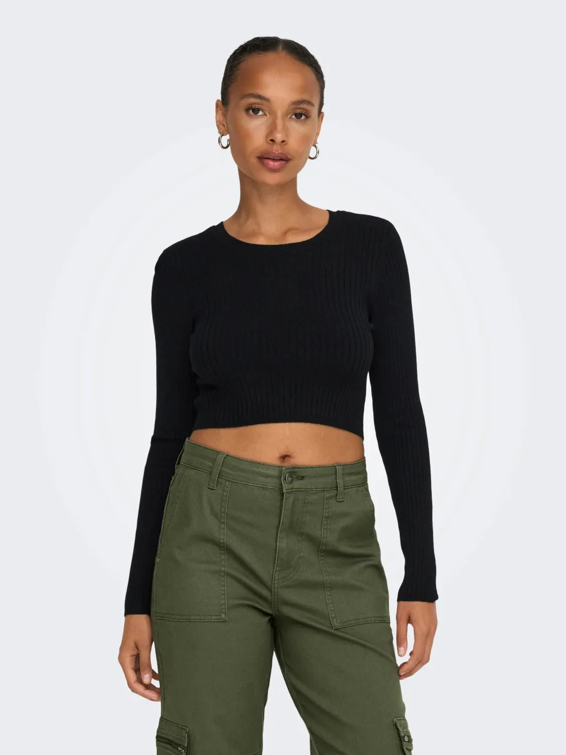 Karol LS Crop O-Neck Pullover Comfortable Look