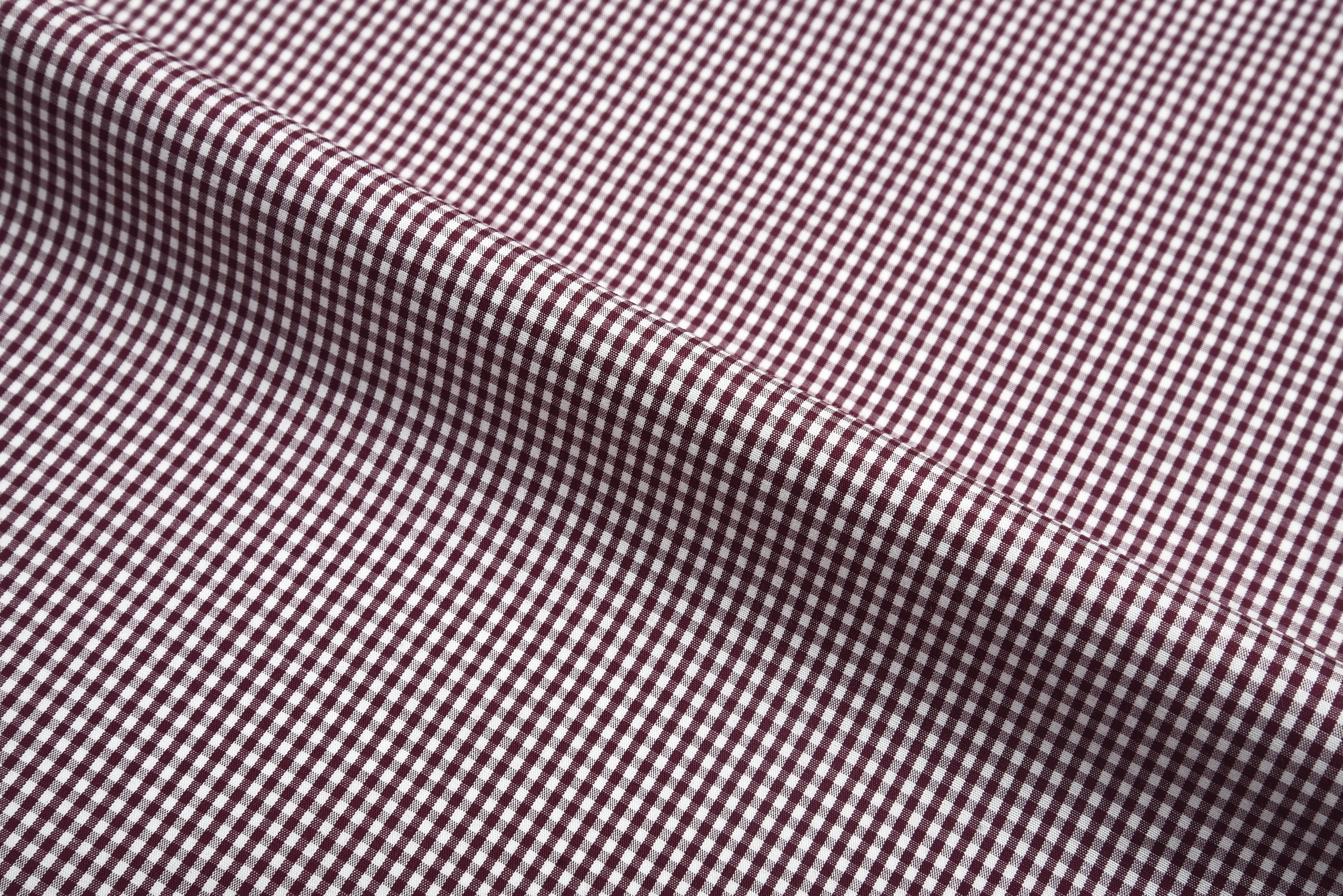 Maroon & White Gingham Shirt Stylish Detail