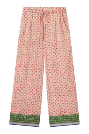 Snug Waist Trovata Birds of Paradis Vera Pants in Santorini Border