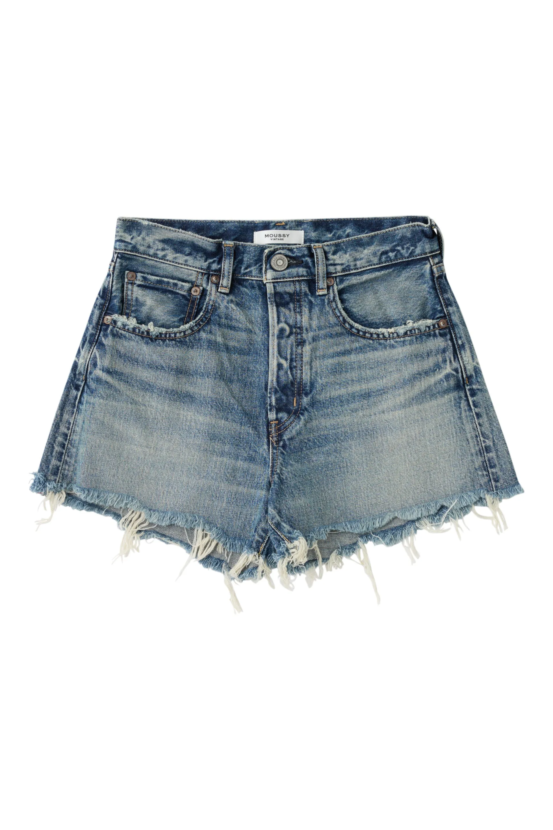 Essential Comfort Moussy Denim Douglaston Shorts in Blue