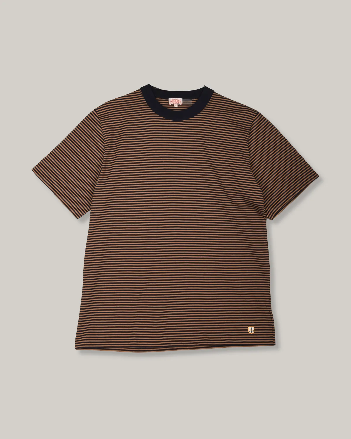 ARMOR LUX HERITAGE STRIPED T-SHIRT - MARINE DEEP/ CAMEL Workout Gear