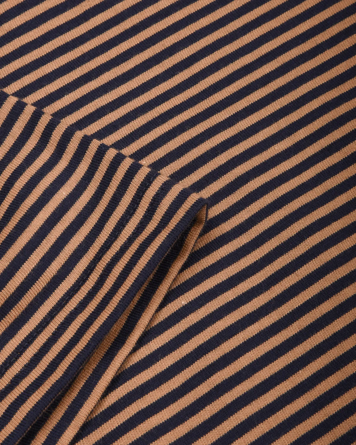 ARMOR LUX HERITAGE STRIPED T-SHIRT - MARINE DEEP/ CAMEL Subtle Embroidery TaglessDesign