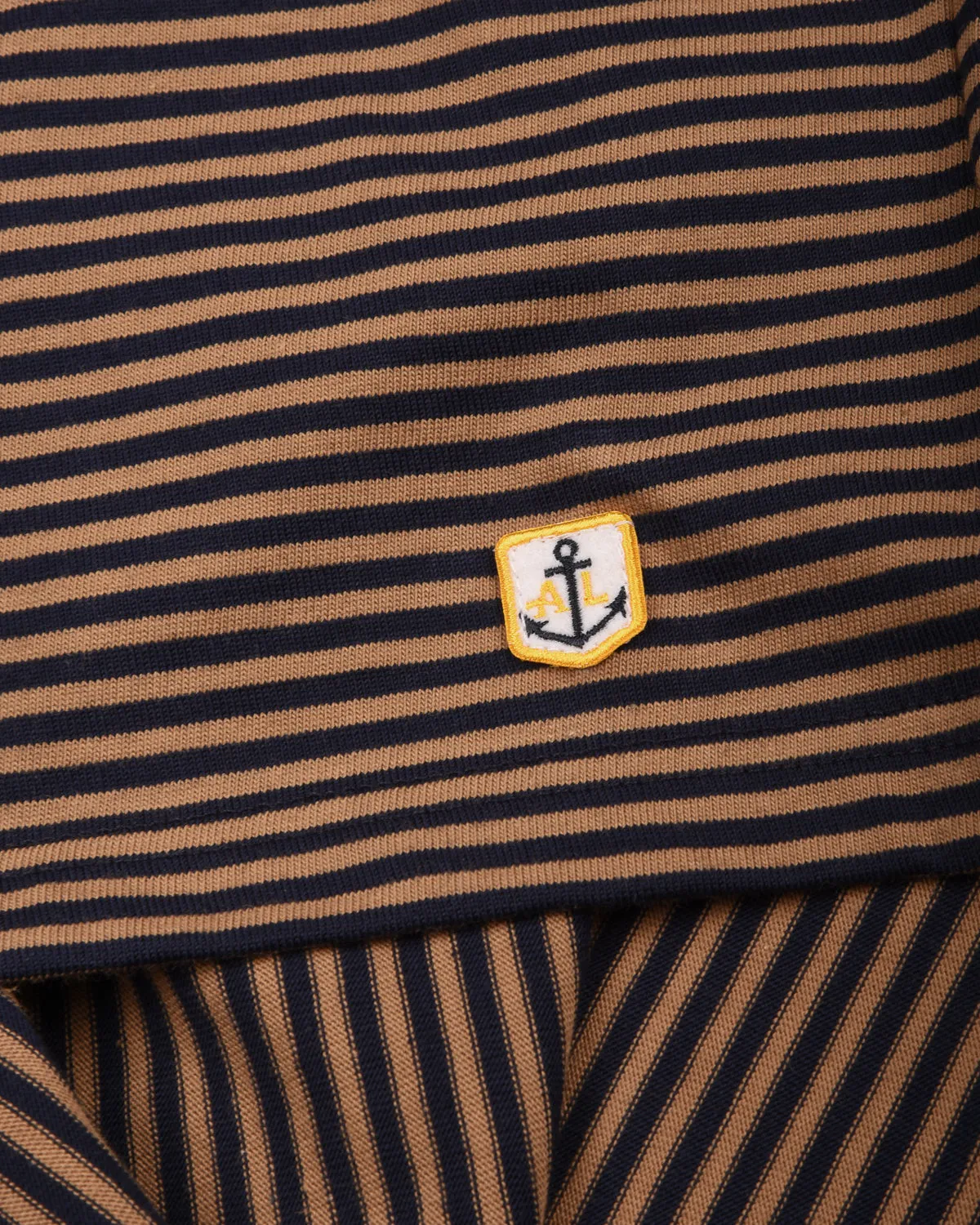 HeatResistantMaterial Performance Fit Wear ARMOR LUX HERITAGE STRIPED T-SHIRT - MARINE DEEP/ CAMEL