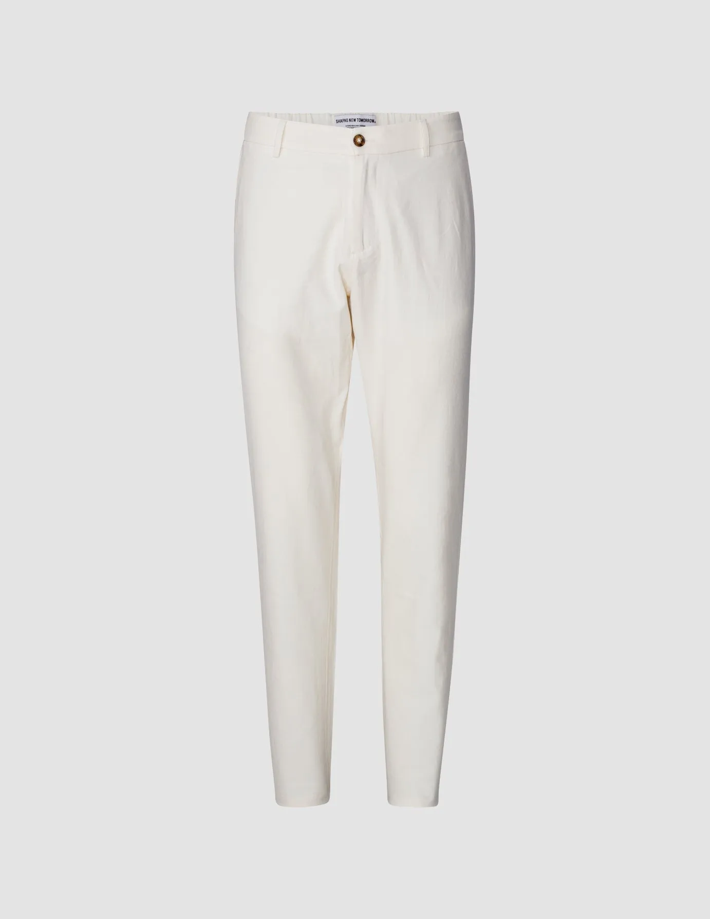 Soft Structure Stylish Comfort Linen Pants Relaxed Fit Off White
