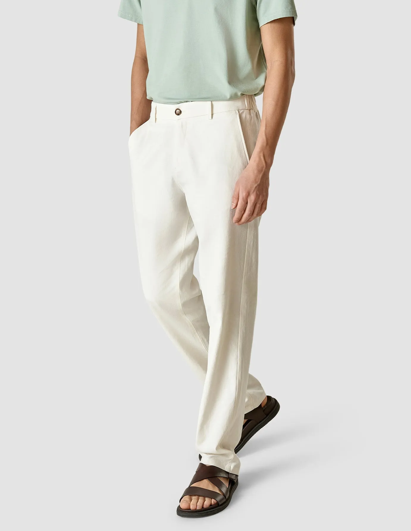 Comfort Fit Wear Effortless Fit Linen Pants Relaxed Fit Off White