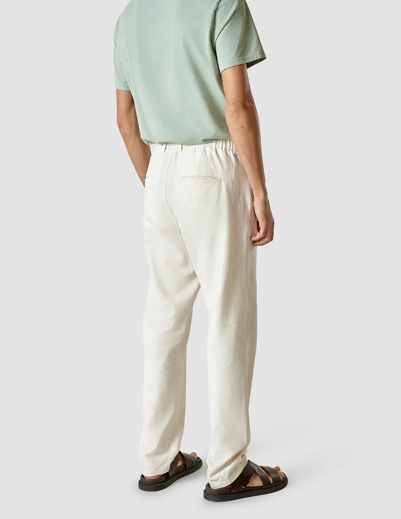 Linen Pants Relaxed Fit Off White Layering Comfort Wind Resistance