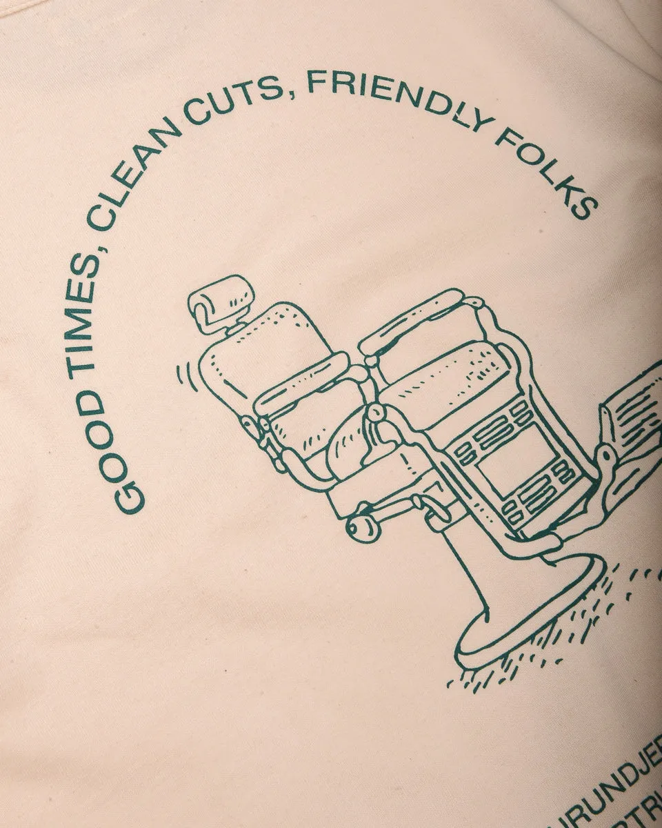 MERZ B SCHWANEN x PP BARBERS SOUVENIR TEE - NATURAL Quick Fit Stretch Everyday Casual