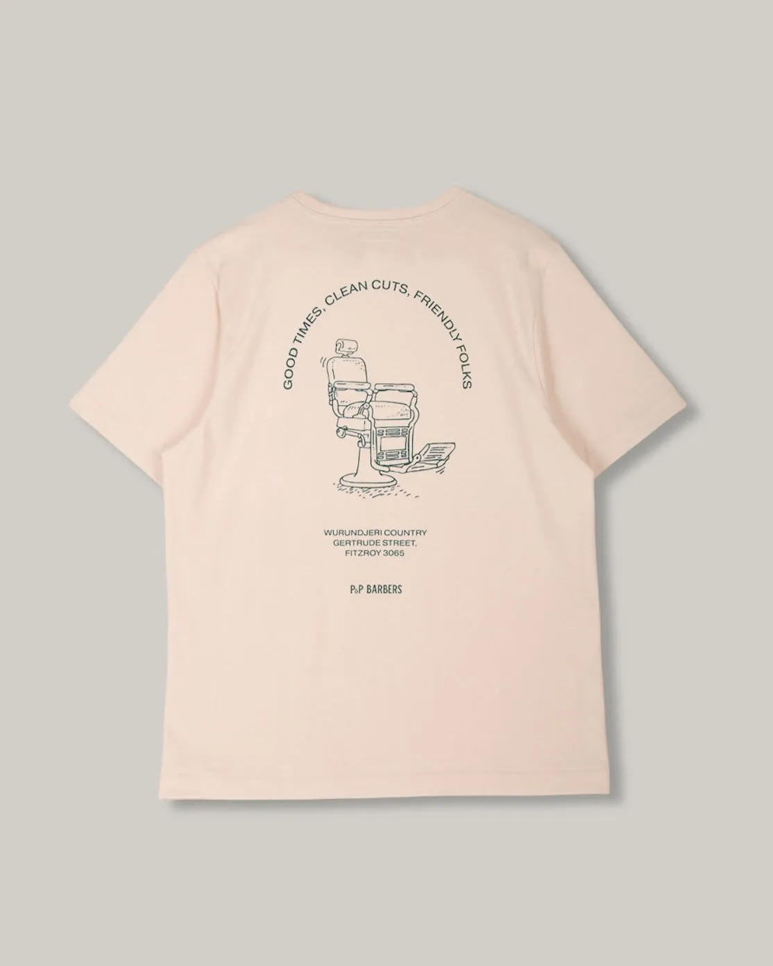 MERZ B SCHWANEN x PP BARBERS SOUVENIR TEE - NATURAL Smart Wear