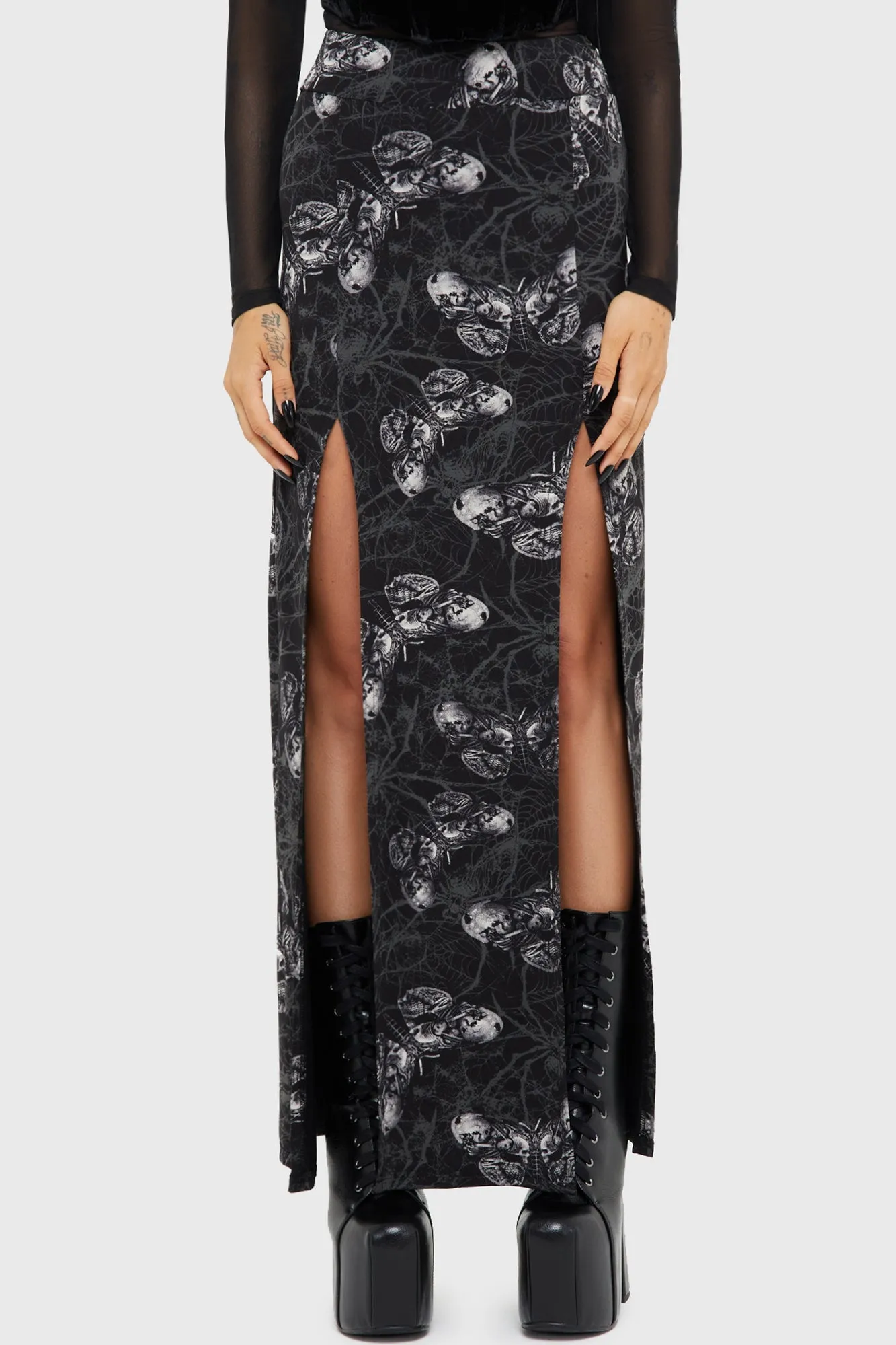 Abstract Motif Spidrasica's Web Maxi Skirt