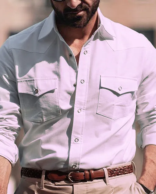 Warzone White Oxford Western Shirt Fade Resistant Formula