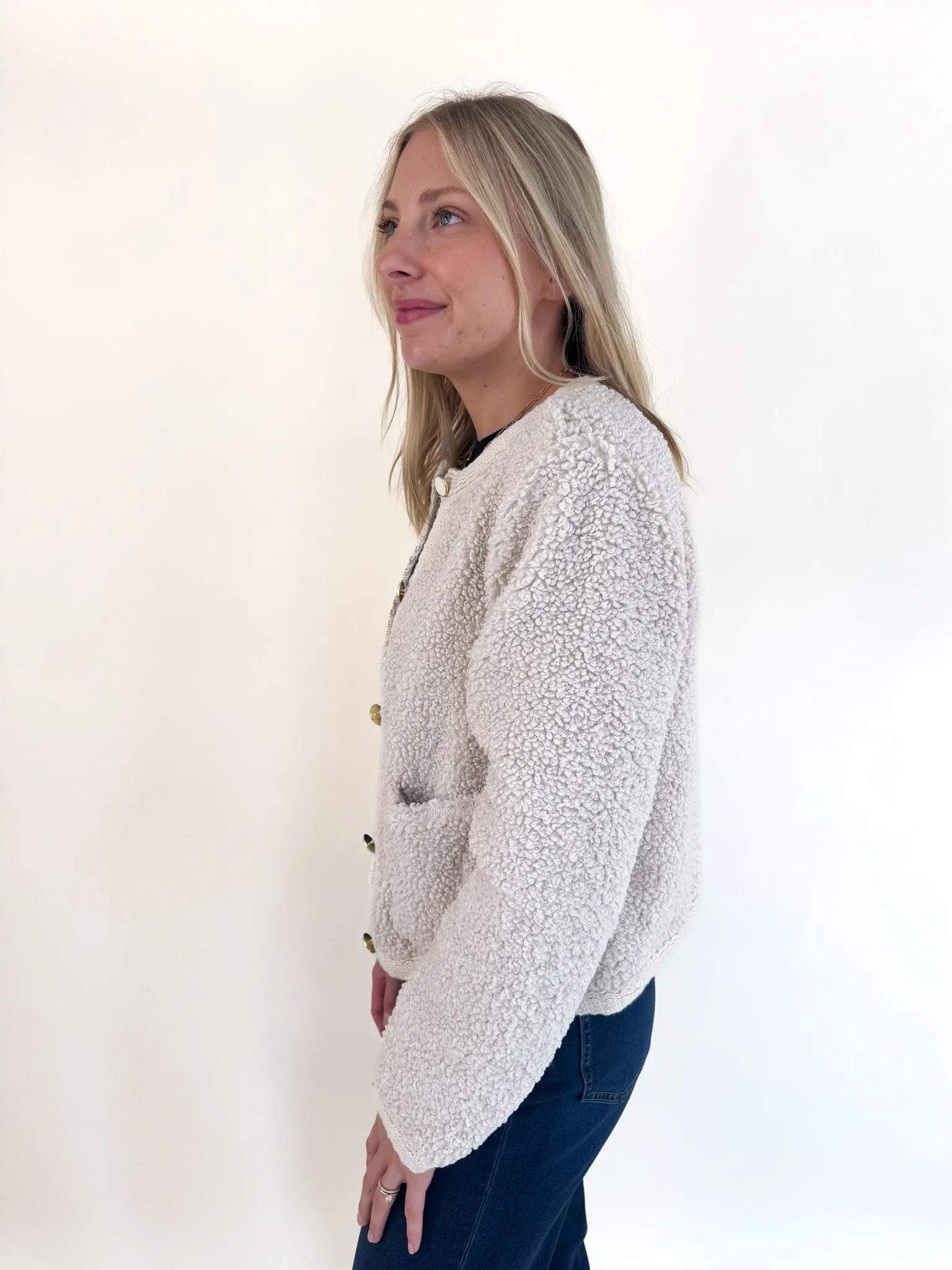 Knit Design Cuddle Up Cardi - Light Oat