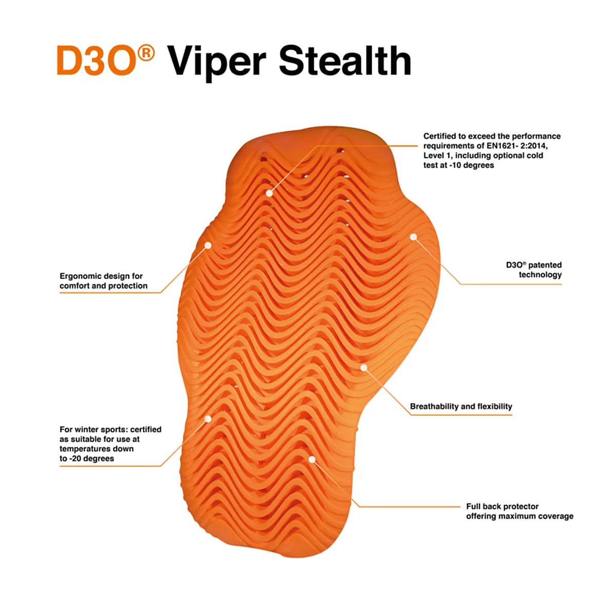 D3O Viper Level 1 Stealth Back Protector - XS Compact Packable Feature