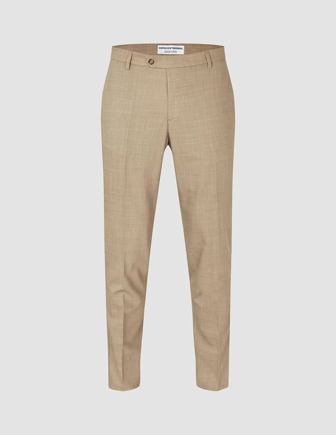 Modern Utility Active Comfort Tech Wool Suit Pants Slim Sand
