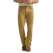 Cool Silhouette Smooth Shape Wrangler Men's Beige Jeans/2361466