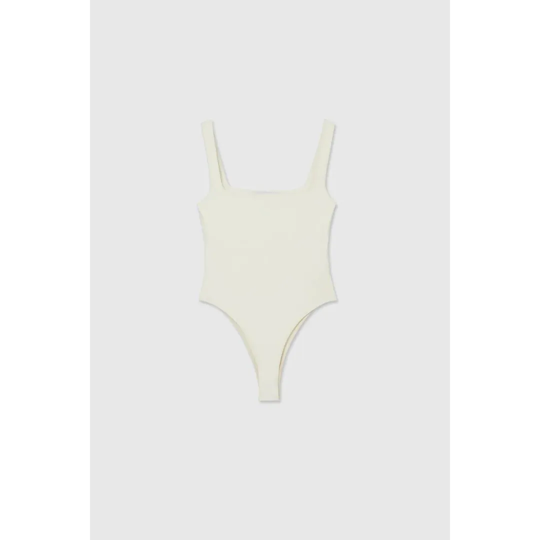 AntiPillingTechnology VentilatedArmholes DAL THE LABEL Essential Bodysuit, Ivory