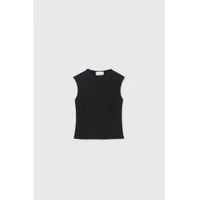 DAL THE LABEL Modal Ribbed Knit Tank, Black Minimalist Stitching AbrasionResistant Finish
