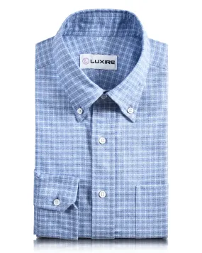 Eco-Friendly Choice Dark Blue Light Blue & White Tattersall Checks