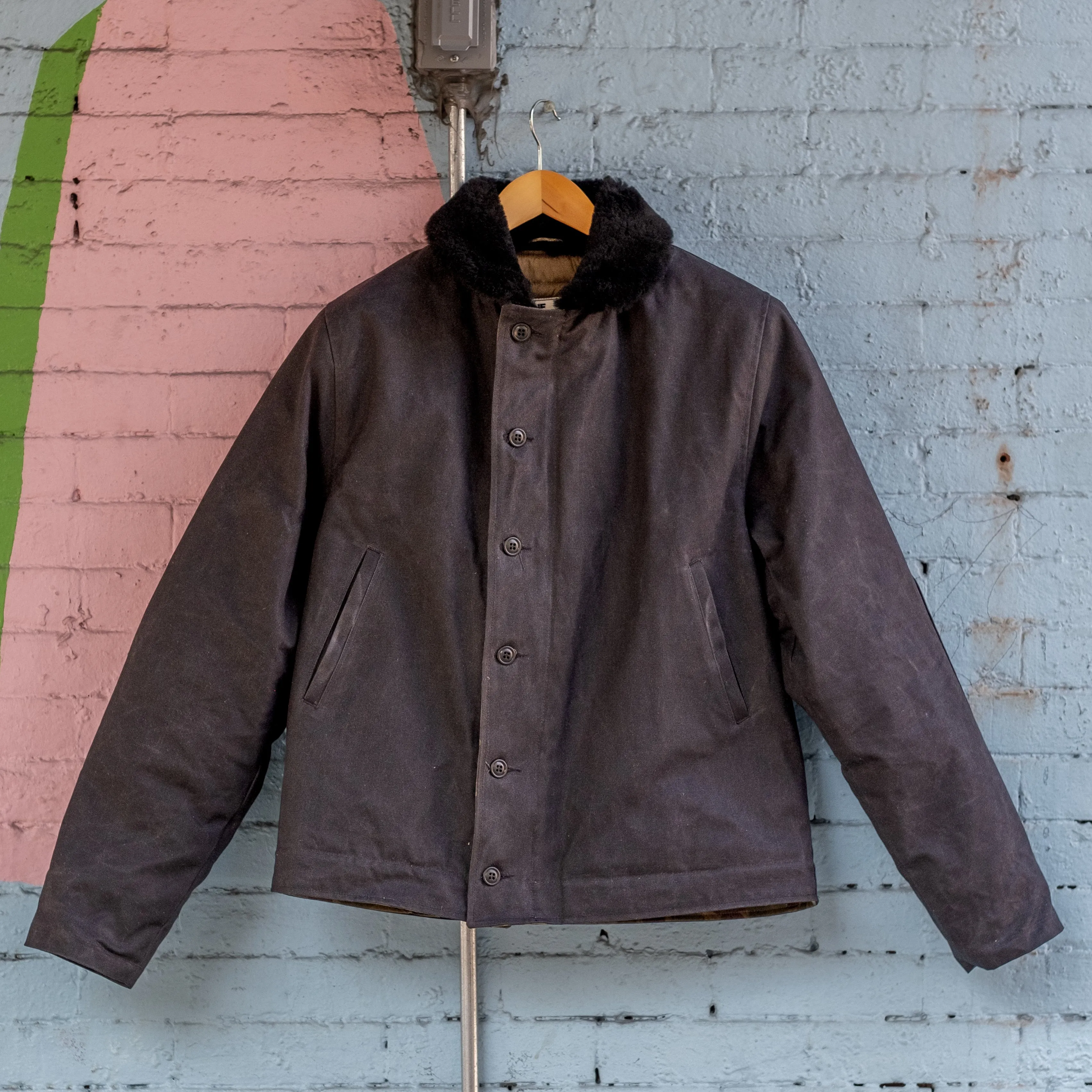 Deck Jacket - Black Shearling Good Material