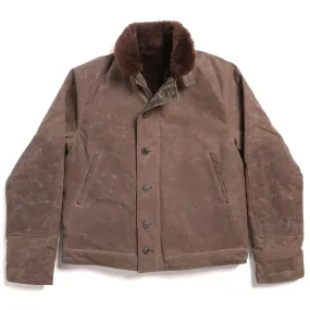 Deck Jacket - Brown Shearling Elastic hem