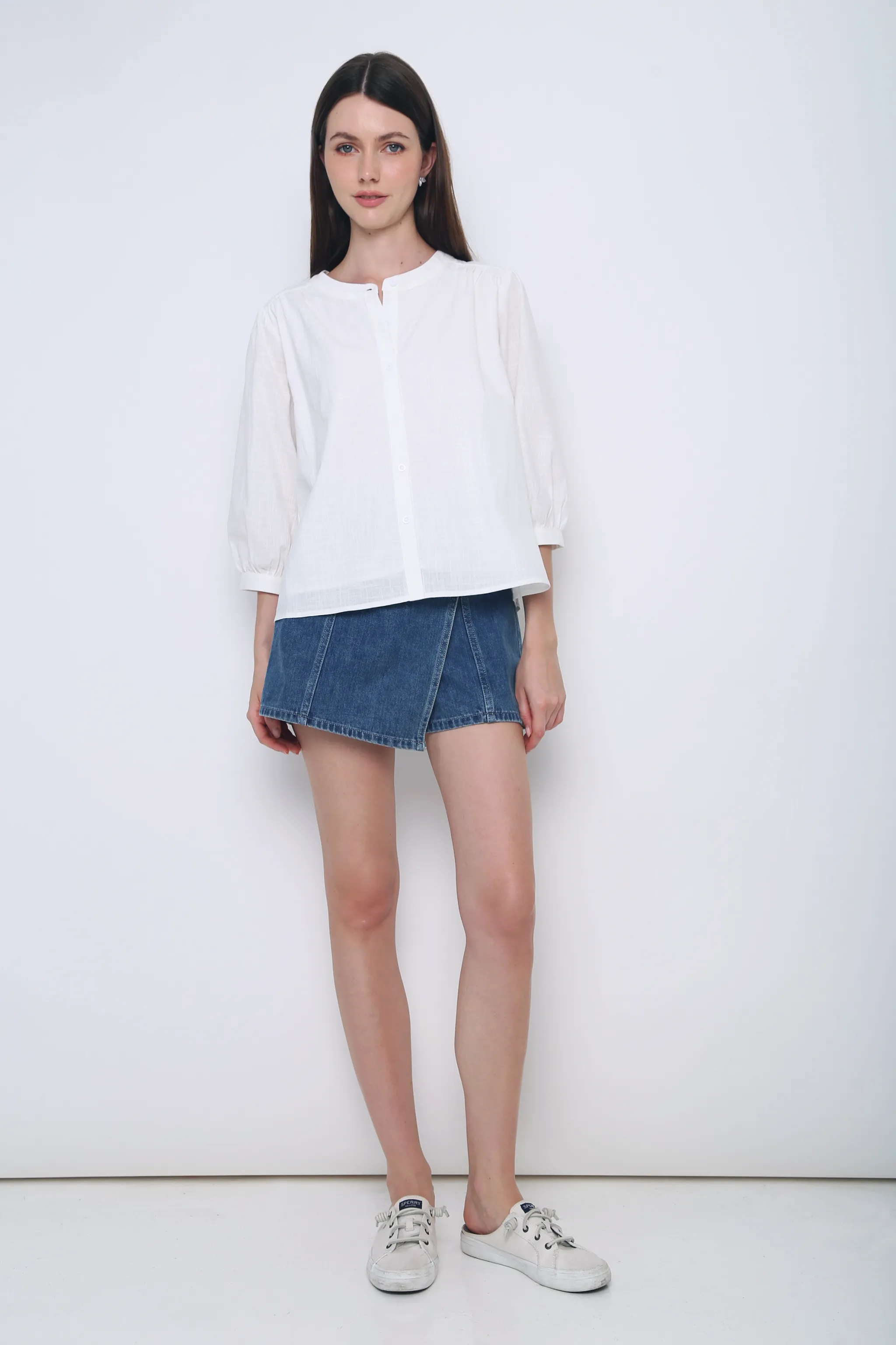Temperature Regulating Fibers Demi Linen Shirt White