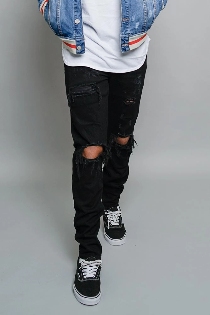 Distressed Denim Jeans Modern Utility Quality Material