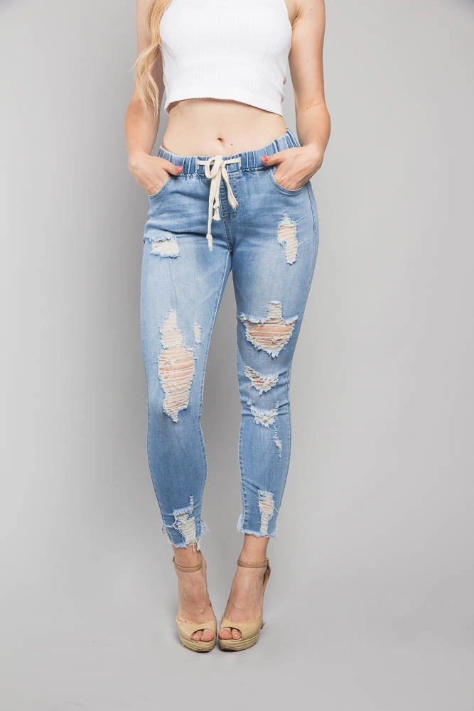 Distressed Denim Jogger Rugged Fit