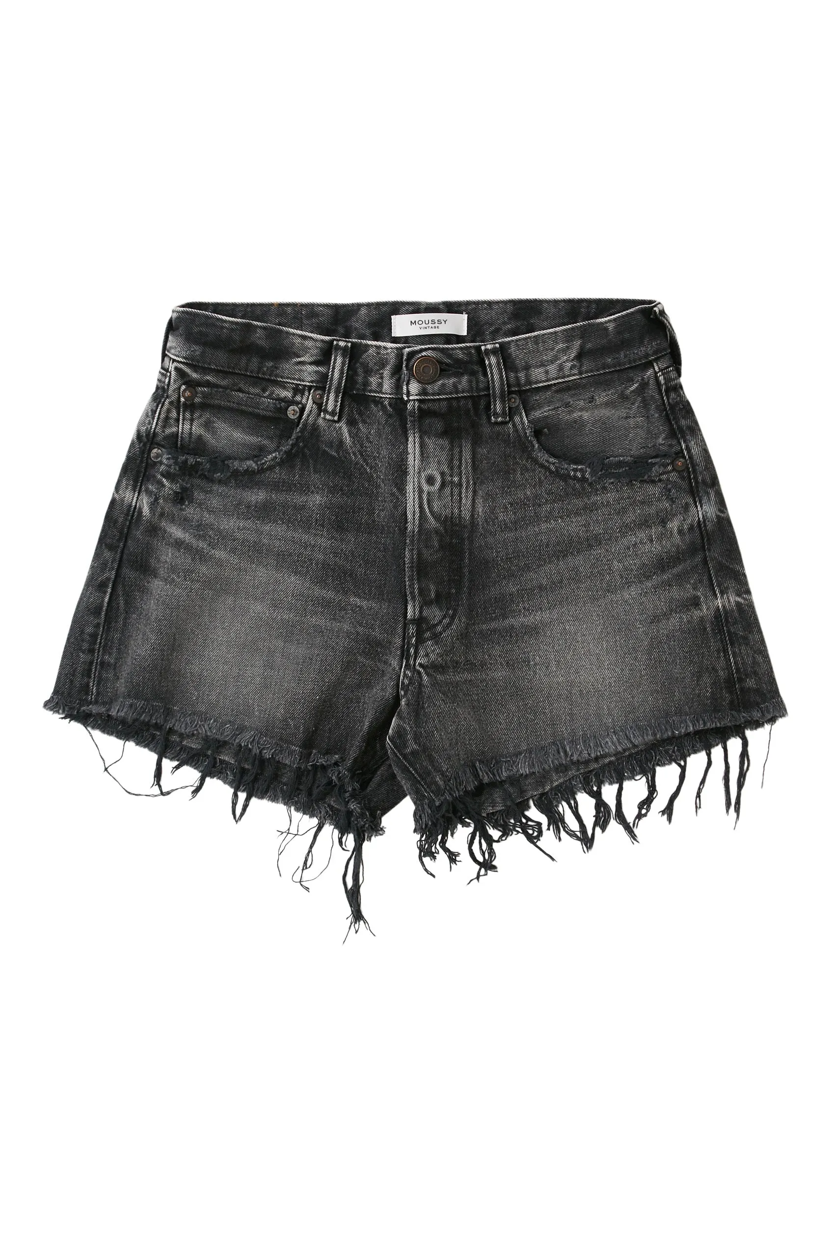 Moussy Denim Perrysburg Shorts in Light Black Fit Flex Lightweight Weave