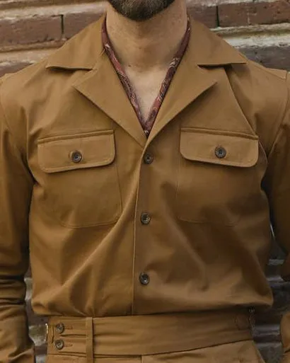 Copper Casual Camp Collar Shirt Abstract art