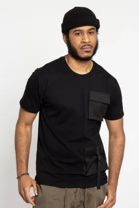 Double Pocket Utility T-Shirt Drop Shoulder Cut FrictionResistant Trim