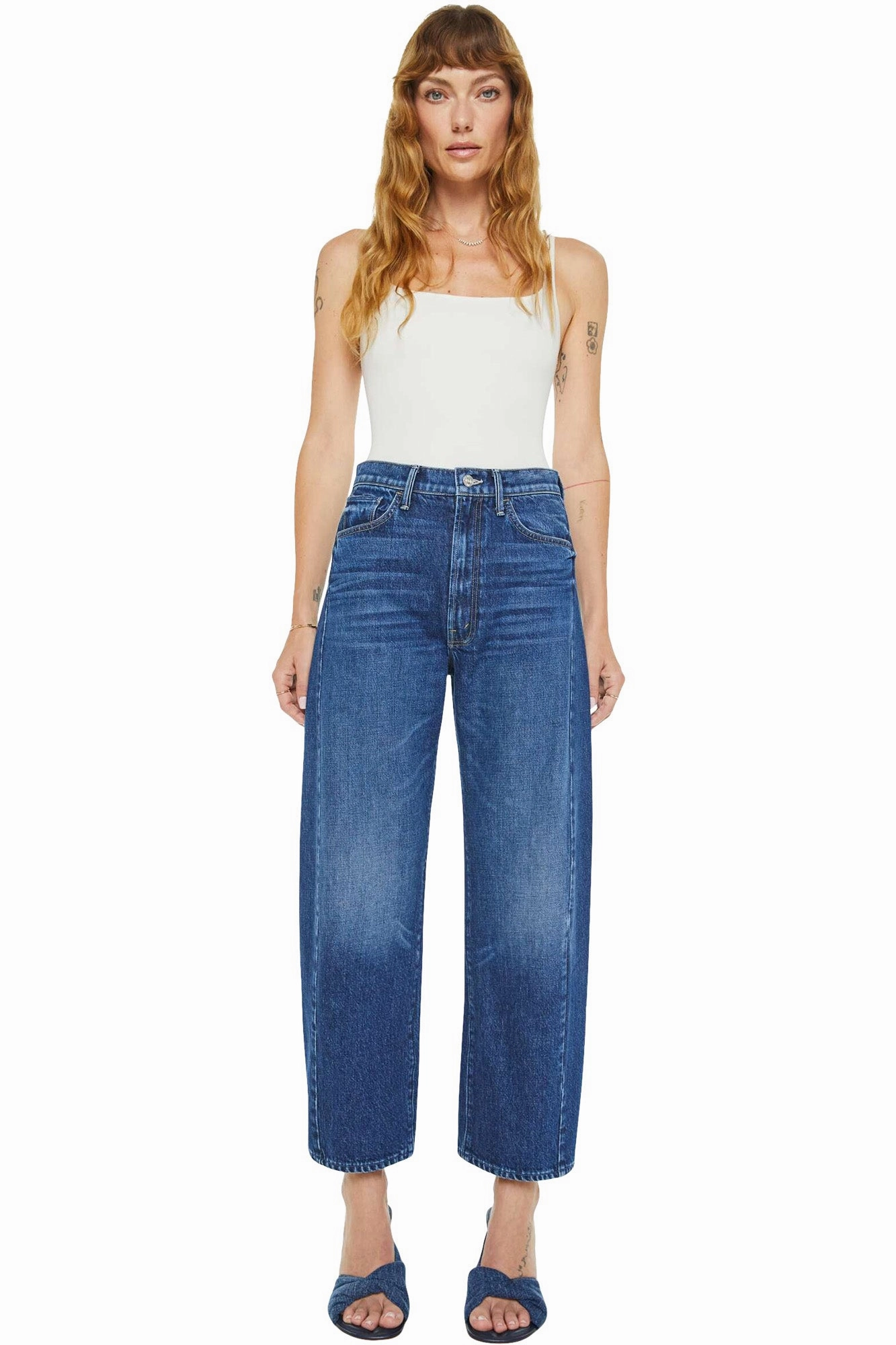 Mother Denim Half Pipe Ankle Jeans in Did You Bring Me Anything? UltraSoft Lining Straight Cut