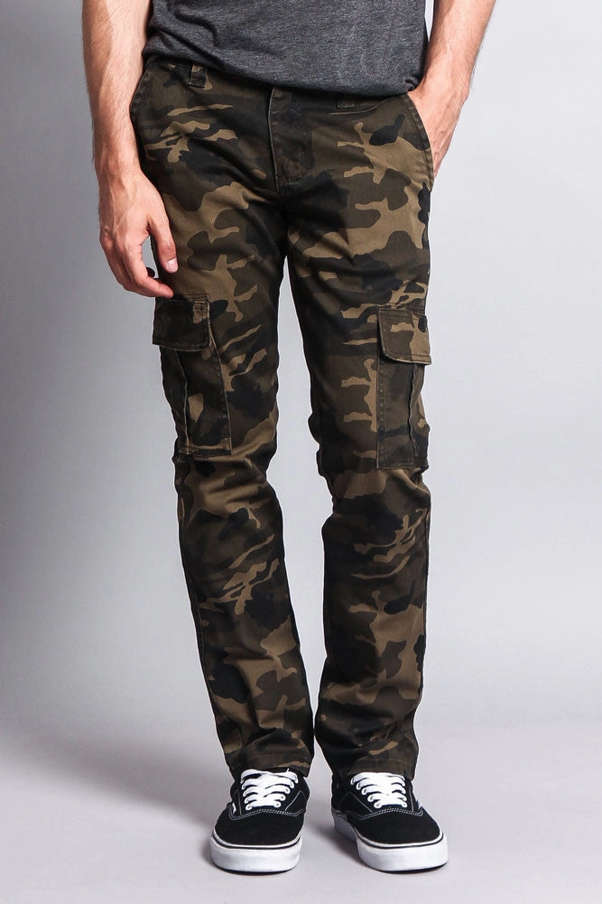Modern Cut Soft Touch Material Cargo Camo Skinny Pants