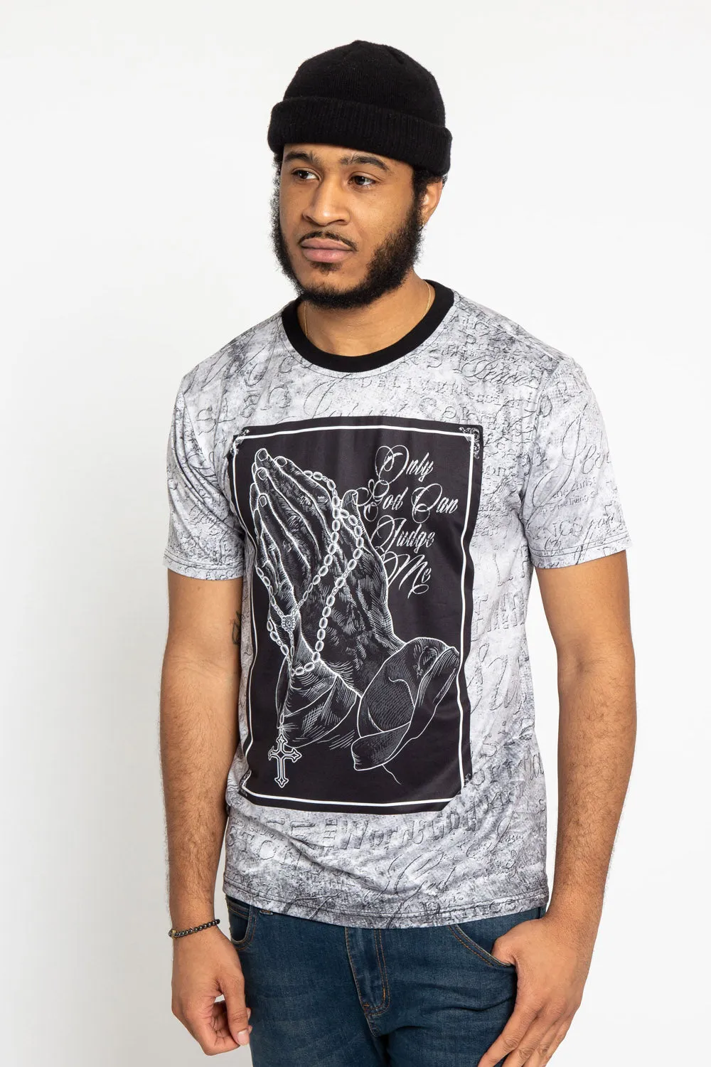 Rosary Hands T-Shirt DoubleStitchedSeams