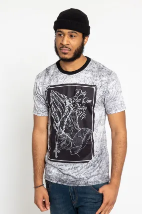 Rosary Hands T-Shirt Non Restrictive Armhole Cut HighDensity Weave