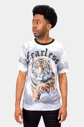 All-Purpose Wear Embossed Fearless Tiger T-Shirt