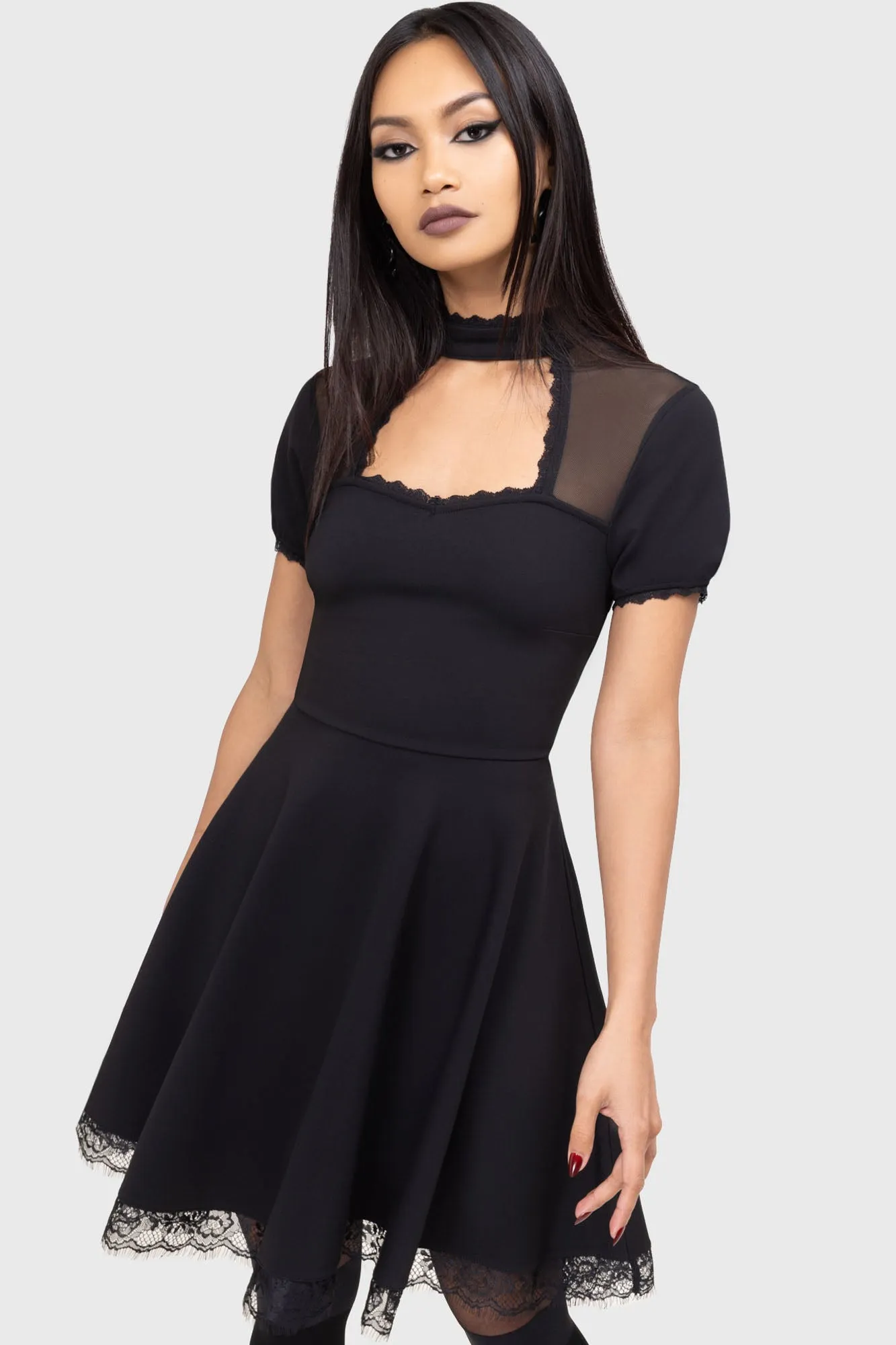 Soft Texture Day Fit Draculana Skater Dress [B]
